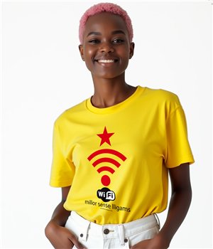 Samarreta Catalunya Wifi Independent Maniga Curta Dona