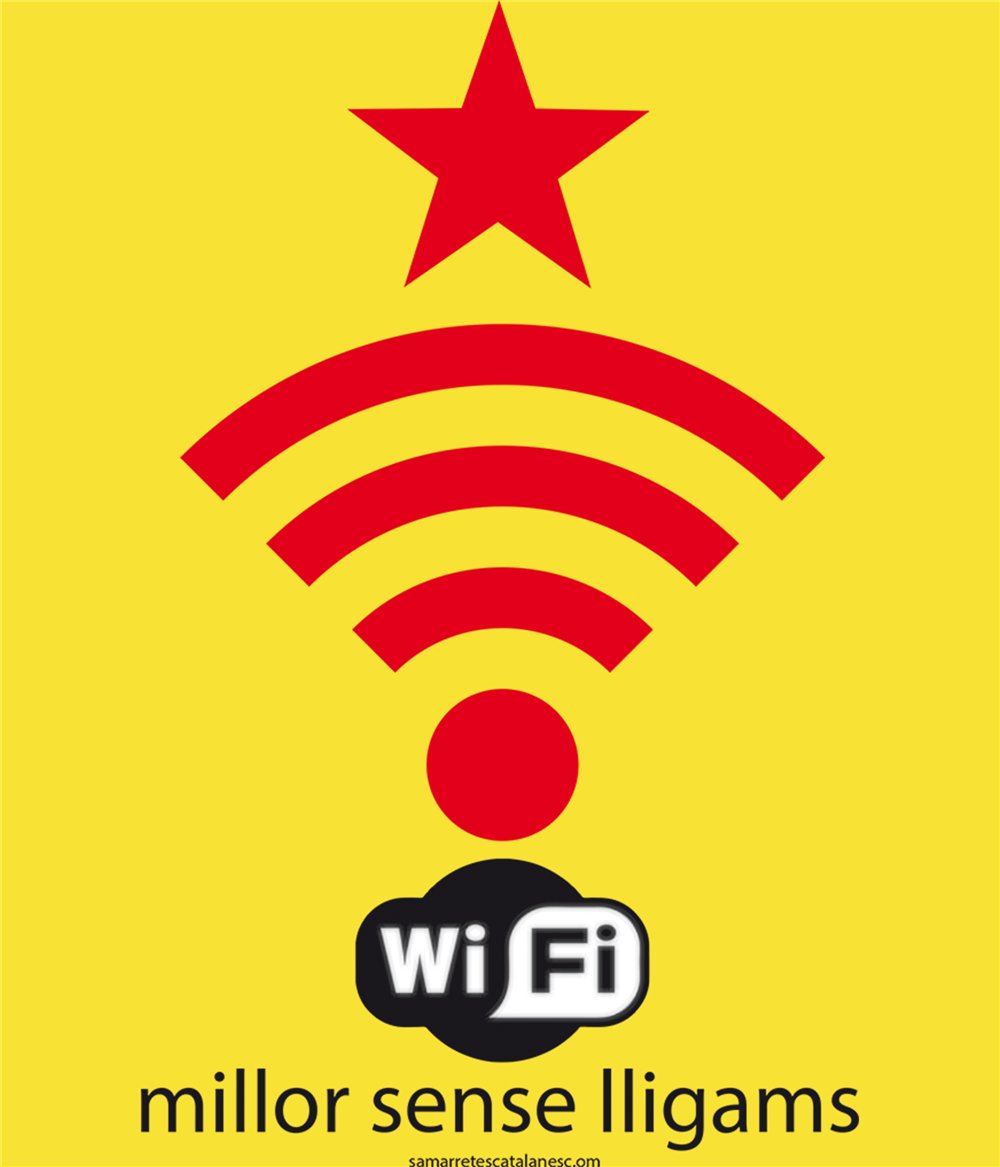 Camiseta Catalunya Wifi Independent Manga Corta Mujer