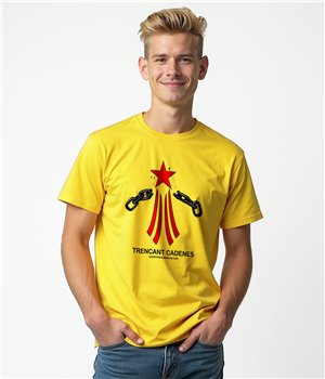 Camiseta Catalunya Via Catalana Trencant Cadenes Manga Corta Hombre