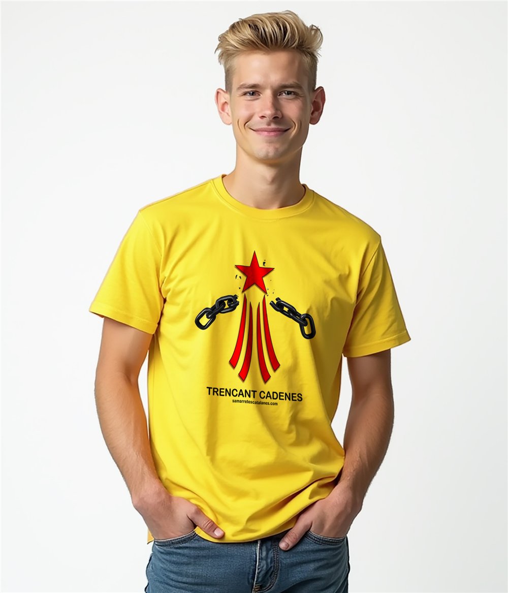 T Shirt Catalogne Via Catalana Trencant Cadenes Manche Courte Homme