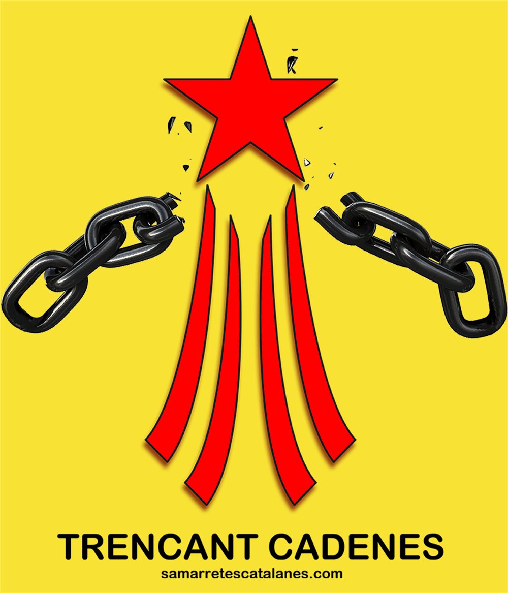 T Shirt Catalonie Via Catalana Trencant Cadenes Korte Mowen Man