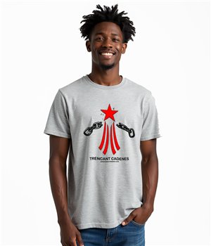 T Shirt ECO Katalonia Via Catalana Trencant Cadenes Krotki Rekaw Czlowiek