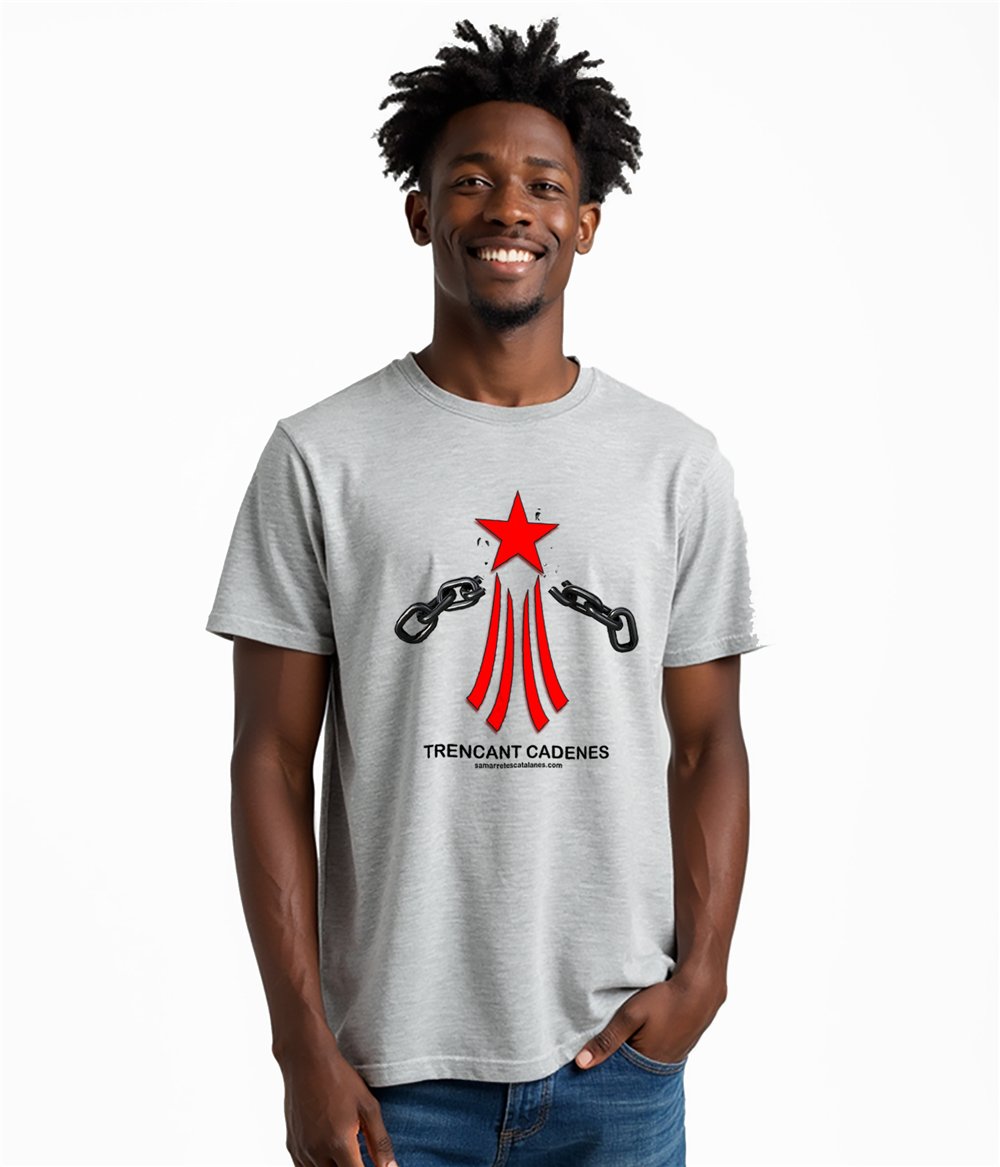 Camiseta ECO Catalunya Via Catalana Trencant Cadenes Manga Corta Hombre