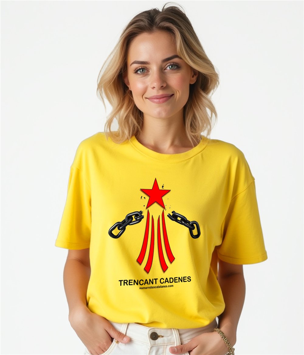 Camiseta Catalunya Via Catalana Trencant Cadenes Manga Corta Mujer