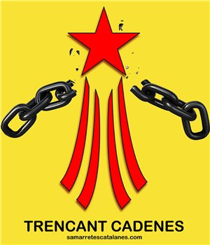 T Shirt Catalogna Via Catalana Trencant Cadenes Manica Corta Donna