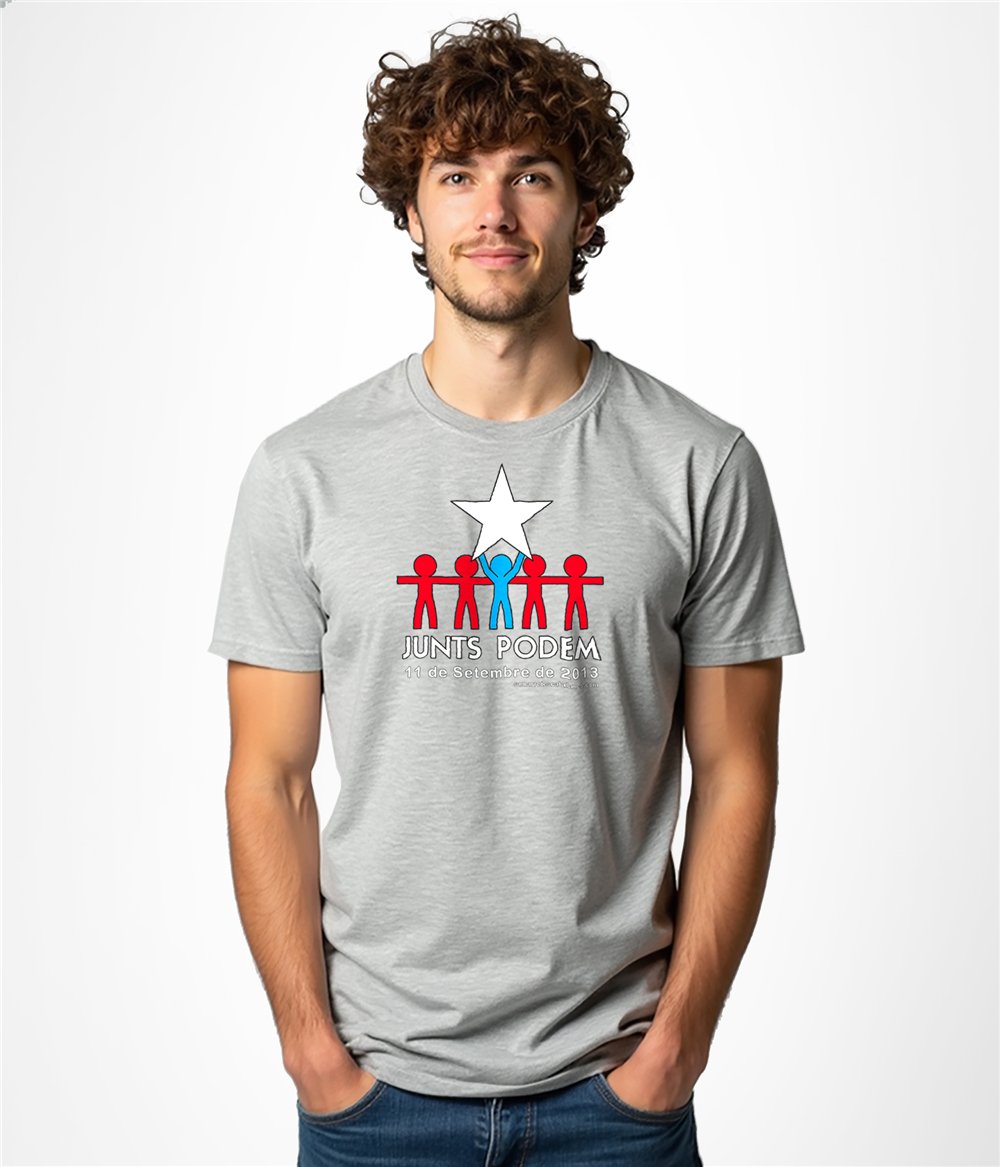 Camiseta ECO Catalunya Via Catalana Junts Podem Manga Corta Hombre