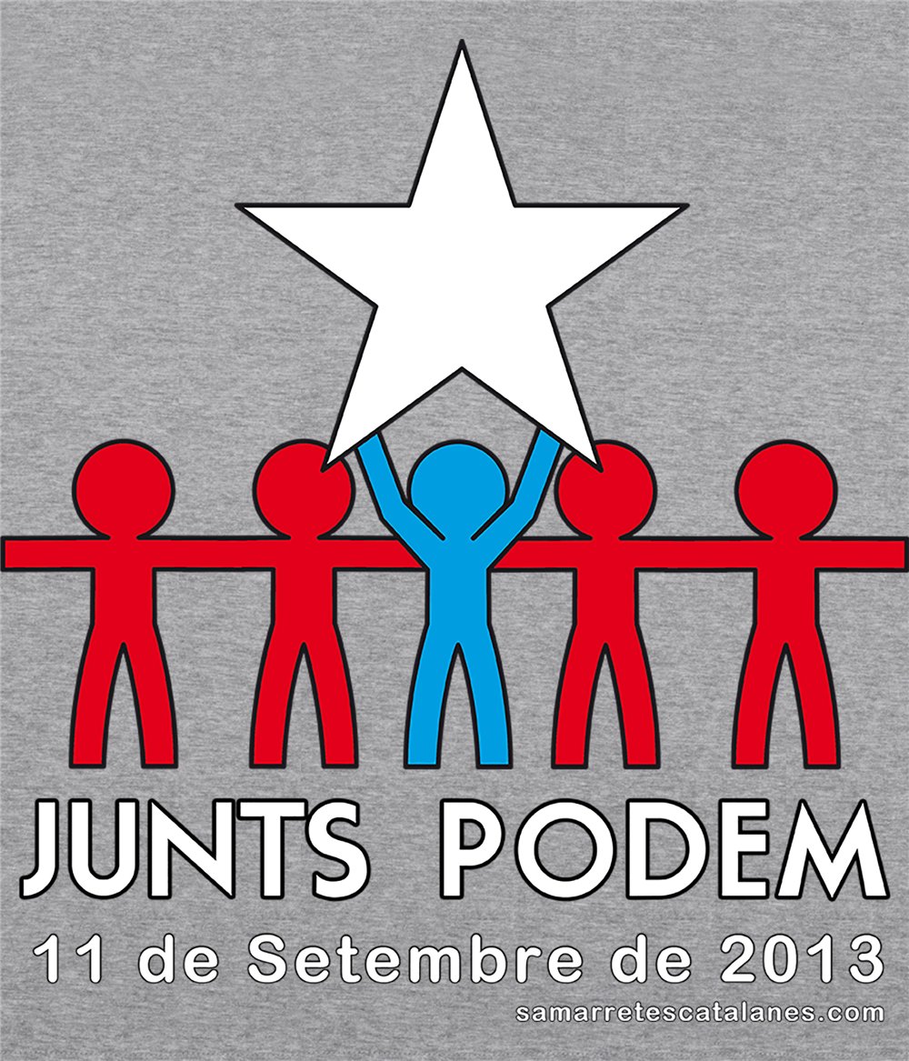 Camiseta ECO Catalunya Via Catalana Junts Podem Manga Corta Hombre