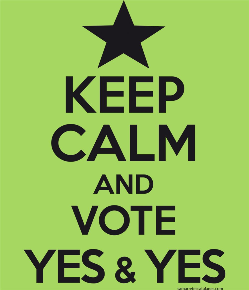 Samarreta Catalunya Keep Calm And Vote Yes Maniga Curta Home
