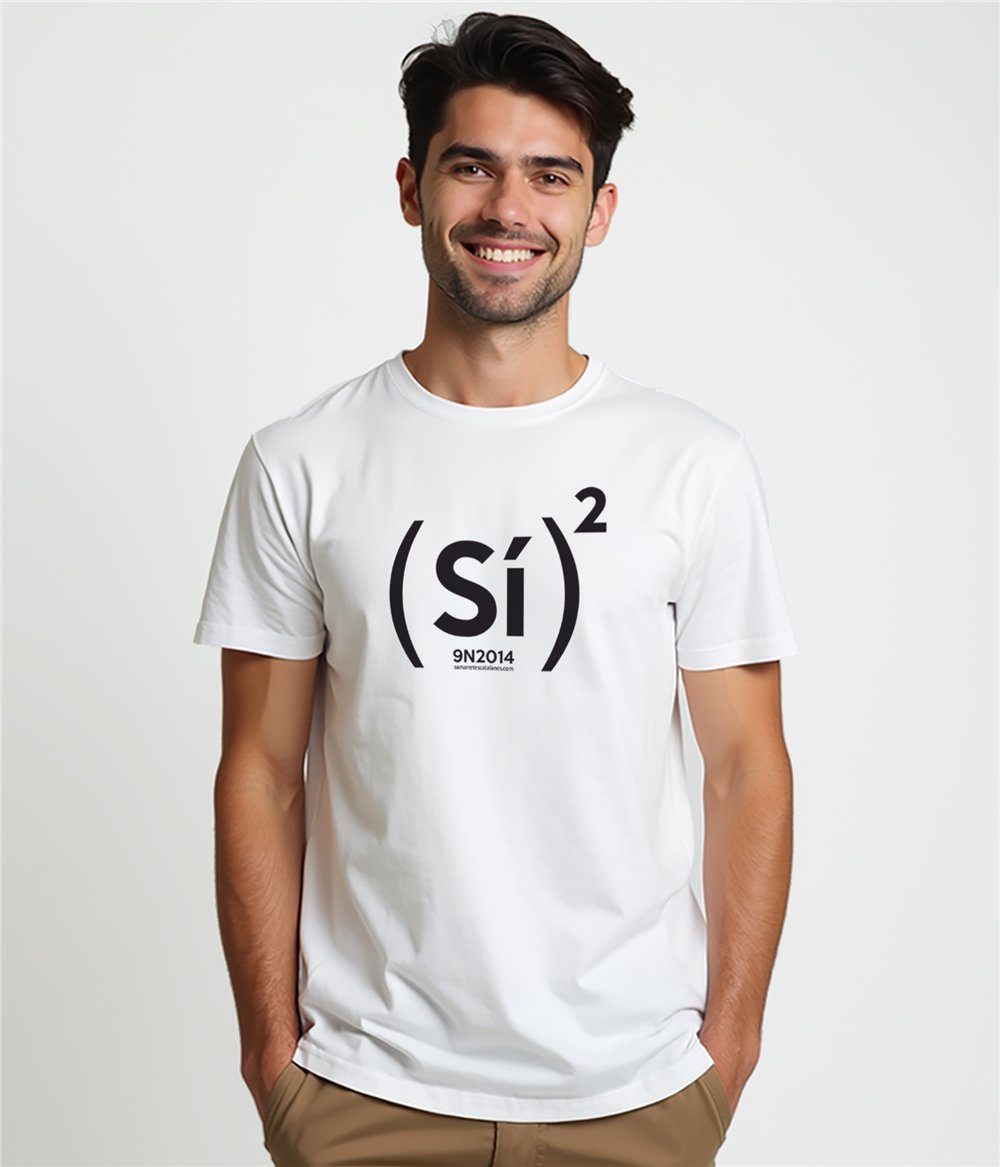 T Shirt ECO Katalonien Si al Cuadrado Kurzarm Mann