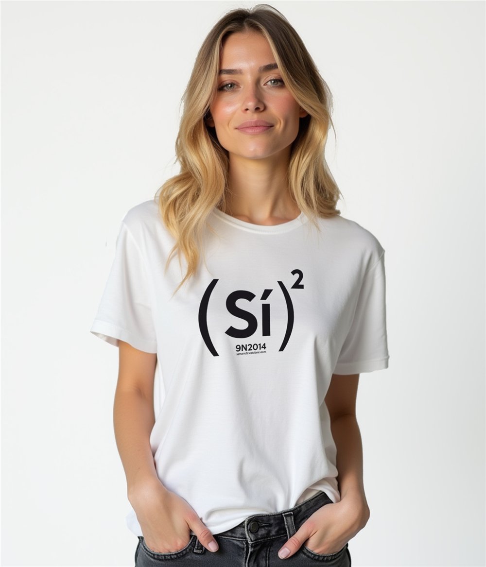Camiseta Catalunya Si al Cuadrado Manga Corta Mujer