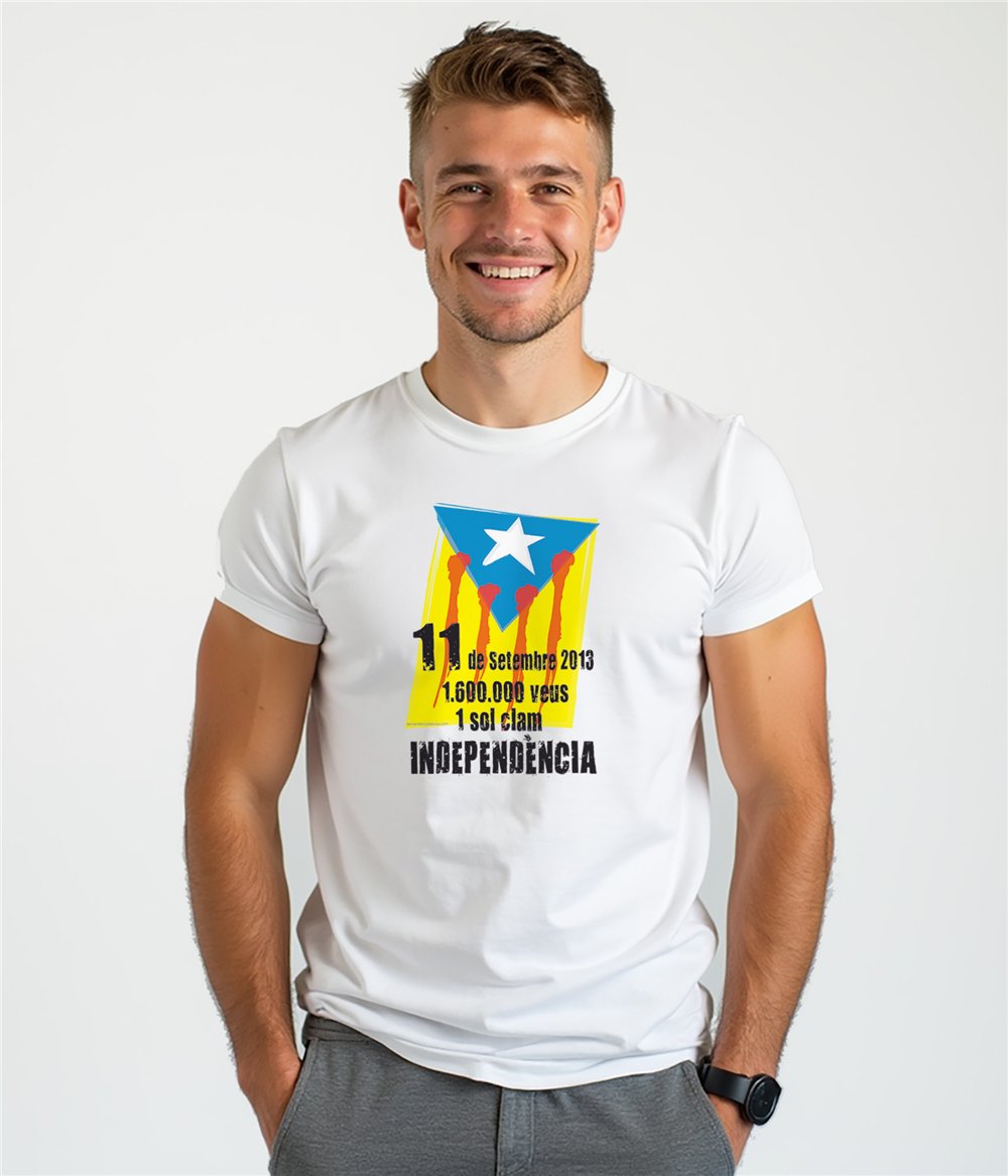 T Shirt ECO Katalonia 11 de Setembre 2012 Krotki Rekaw Czlowiek