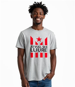 T Shirt ECO Catalogna Jo Vull Ser LLiure Manica Corta Uomo