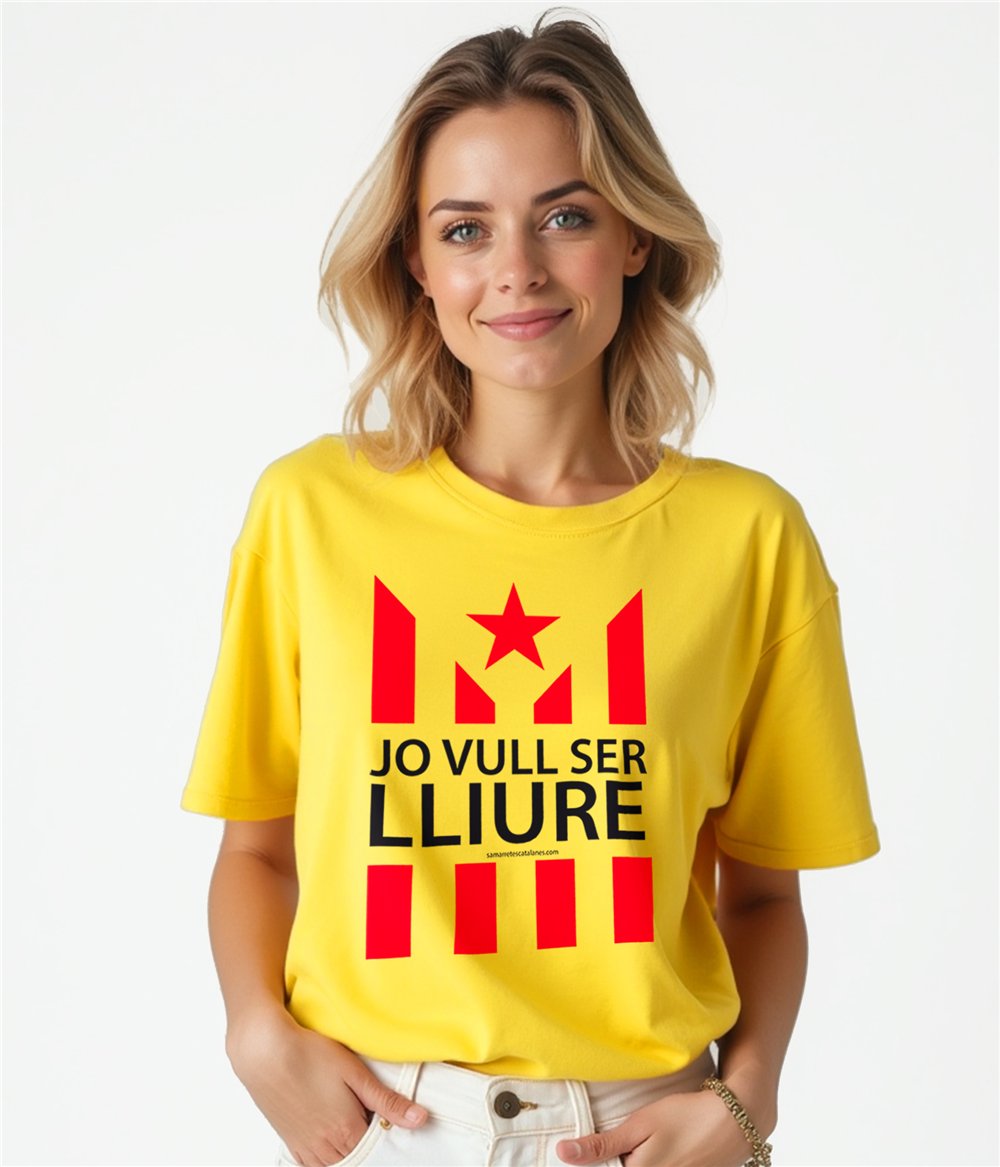 Camiseta Catalunya Jo Vull Ser LLiure Manga Corta Mujer